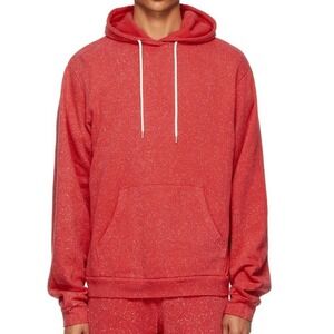 John Elliott Salt Wash Beach Hoodie Red Speckled Cotton Pullover Sweatshirt Sz M